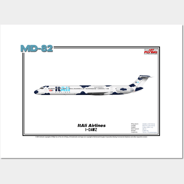 McDonnell Douglas MD-82 - ItAli Airlines (Art Print) Wall Art by TheArtofFlying